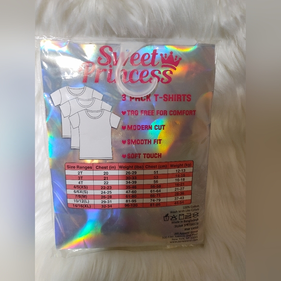 Sweet Princess 3 Pack White T-Shirts - Picture 3 of 4